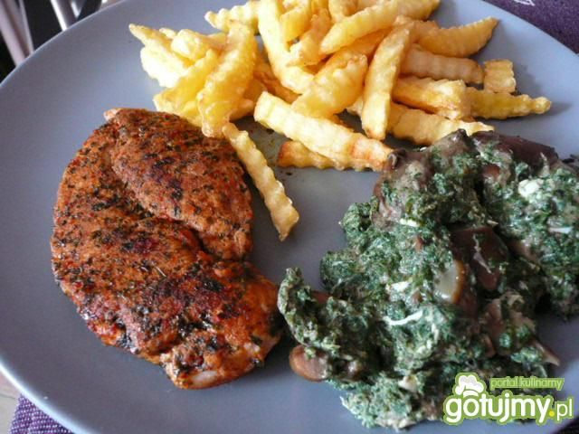 Grzybki ze szpinakiem wg Elfi Grzybki ze szpinakiem wg Elfi