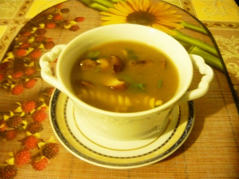 Grzybowa z podgrzybków z makaronem