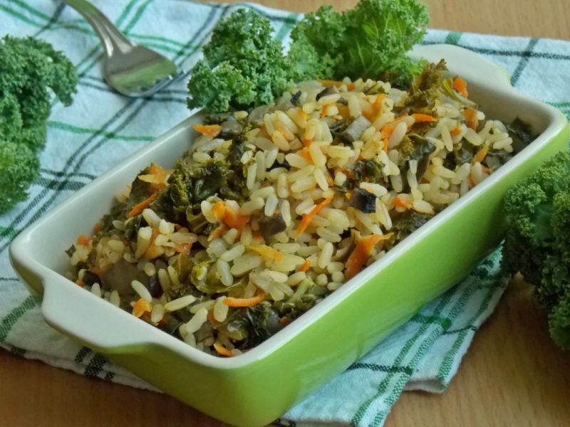 Grzybowe risotto z marchewką i jarmużem Grzybowe risotto z marchewką i jarmużem