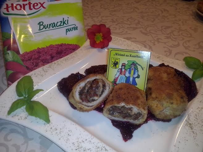 Grzybowe roladki na buraczkach po kaszubsku  Grzybowe roladki na buraczkach po kaszubsku