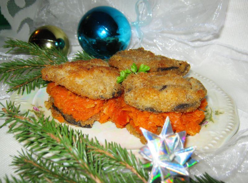 Grzyby w panierce z warzywami