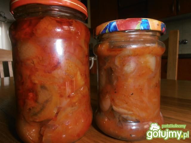 Grzyby z papryką i cebulą Grzyby z papryką i cebulą