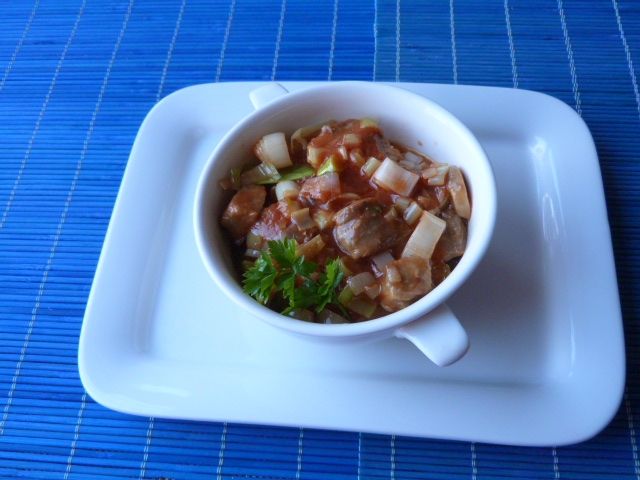 Gulasz wieprzowy z porami Gulasz wieprzowy z porami