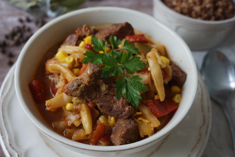 Gulasz z fasolką szparagową