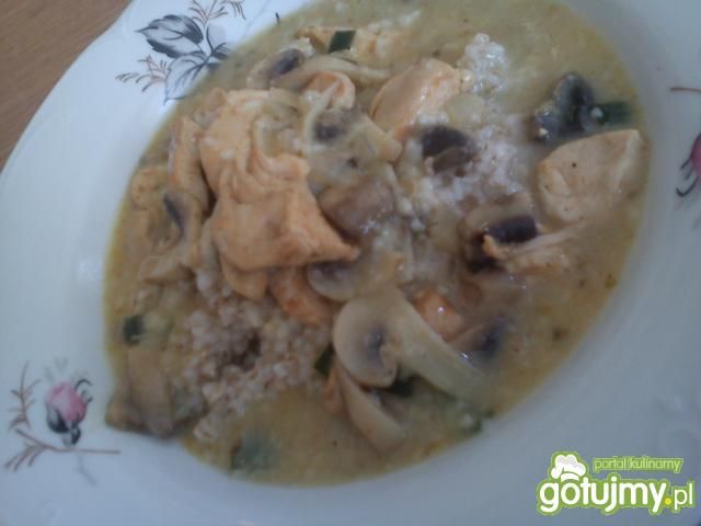 Gulasz z kurczaka z kaszą jęczmienną Gulasz z kurczaka z kaszą jęczmienną