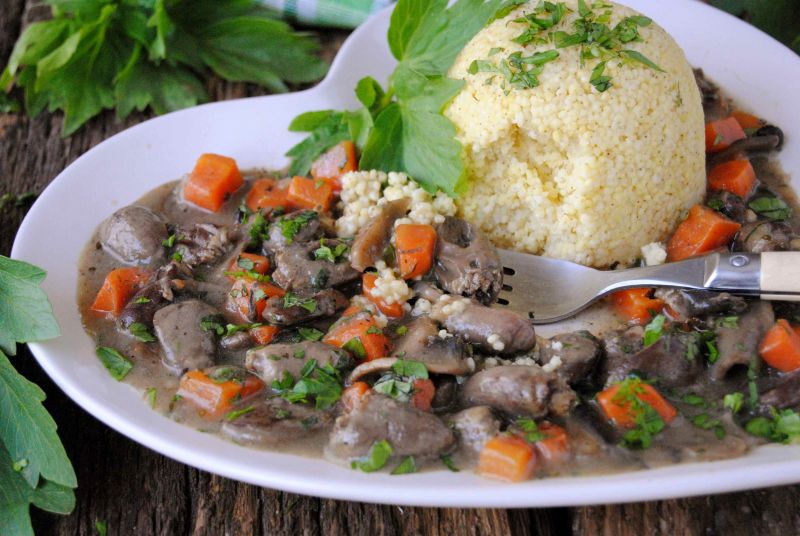 Gulasz z serc drobiowych