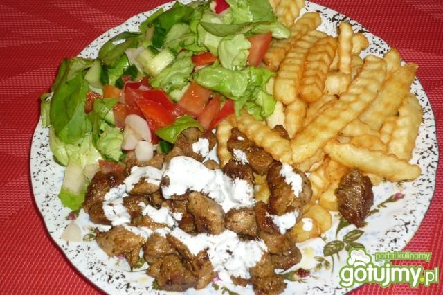 Gyros wieprzowy z sosem czosnkowym Gyros wieprzowy z sosem czosnkowym