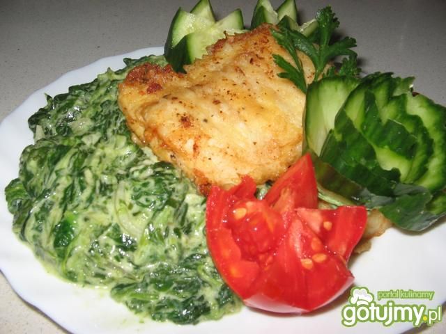 Halibut na szpinaku Halibut na szpinaku