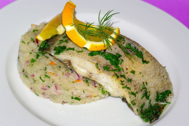 Halibut z nutką pomarańczy 