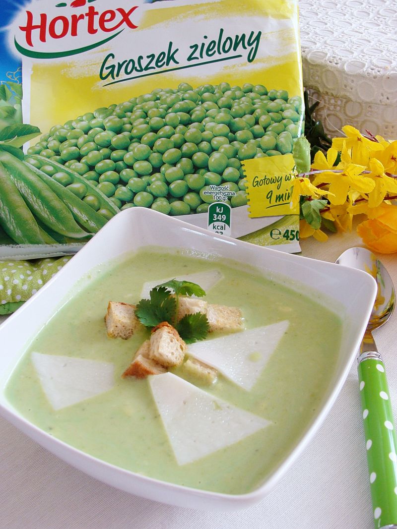 Hiszpańska kremowa zupa z groszku