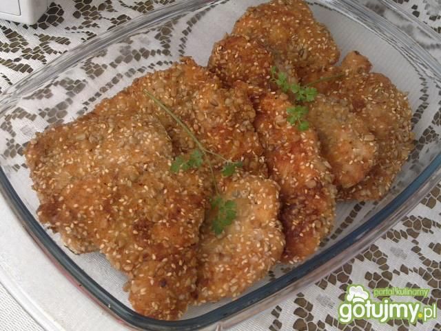 Imbirowe kotlety w sezamie i słoneczniku