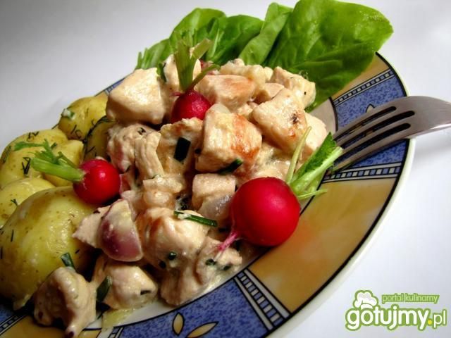 Imbirowy kurczak z rzodkiewką