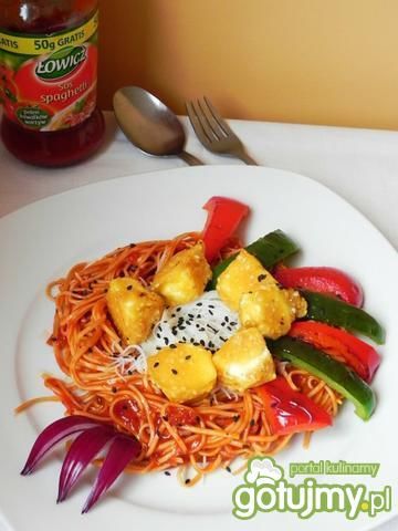 Impresja bolońska z nuggetsami z fety