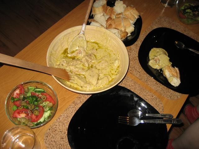 indyk w sosie serowym