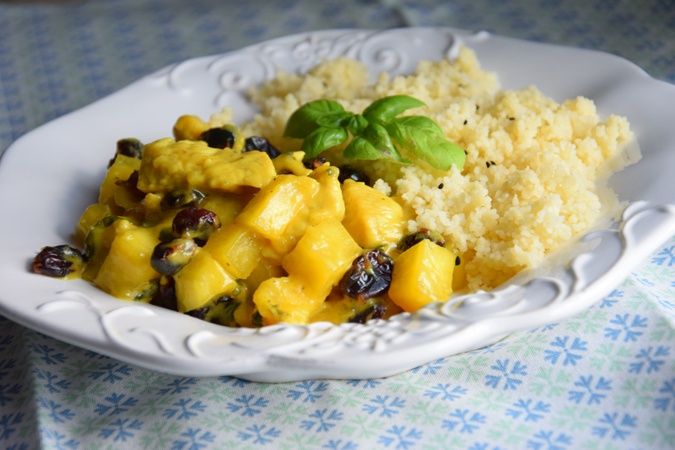 Indyk z mango, żurawiną i miodem