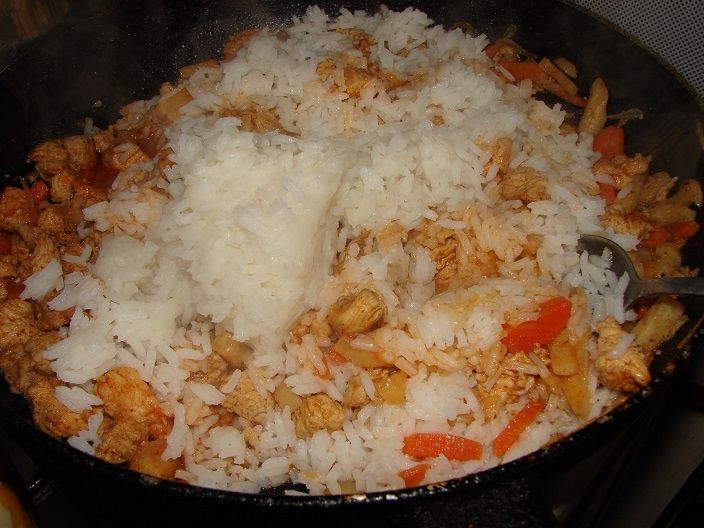 Indyk z ryżem i warzywami