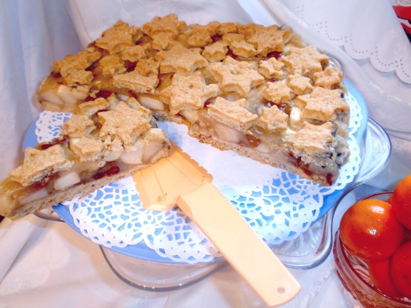 Jabłecznik z budyniem i gwiazdkami Jabłecznik z budyniem i gwiazdkami