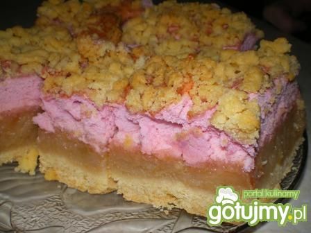 Jabłecznik z różową bezą