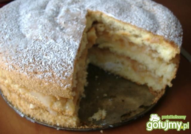 Jabłkowy biszkopt a'la tort