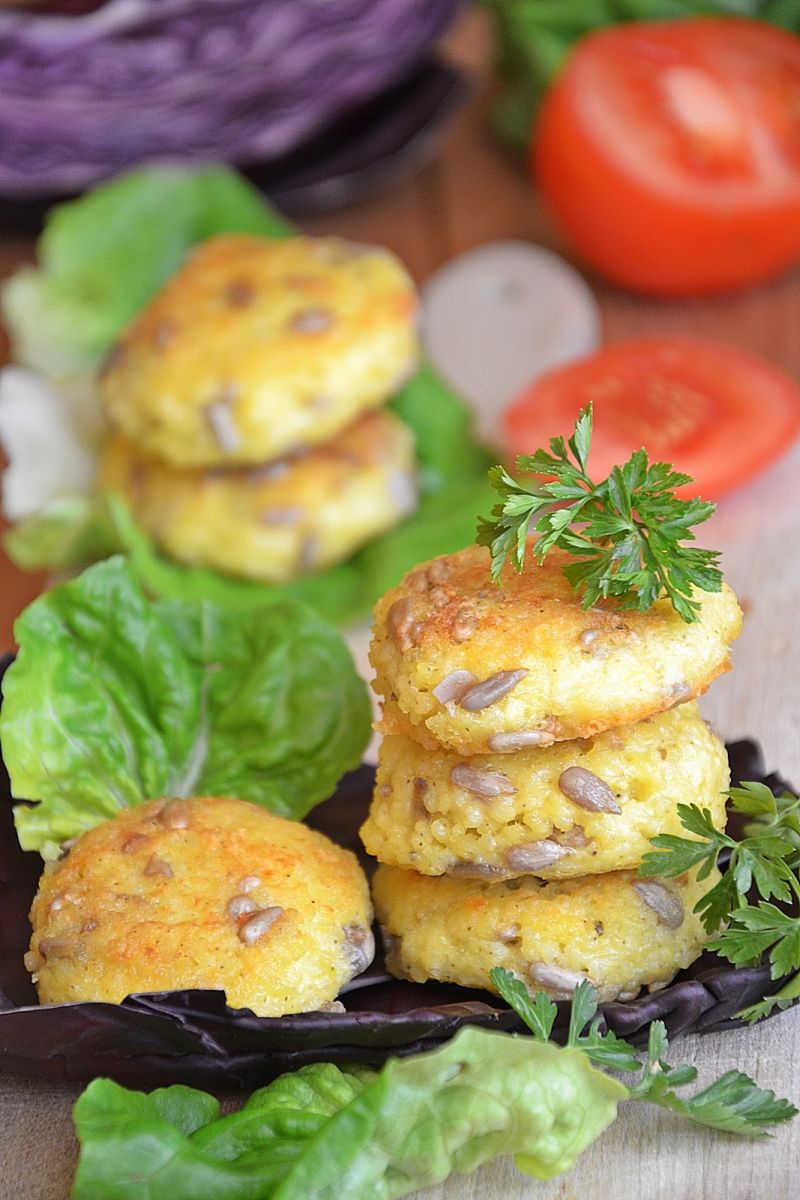 Jaglane kotleciki ze słonecznkiem