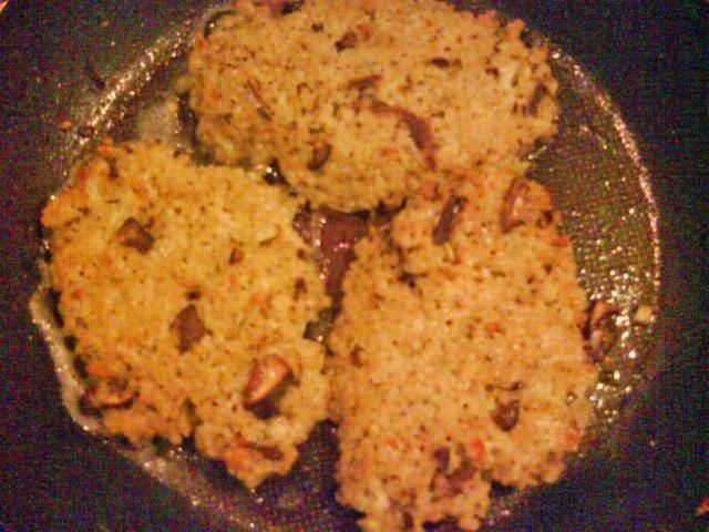 Jaglane placuszki z grzybami