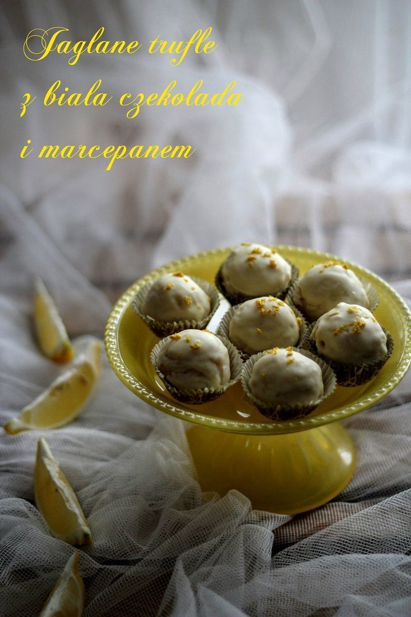 Jaglane trufle z marcepanem i skórką cytrynową Jaglane trufle z marcepanem i skórką cytrynową
