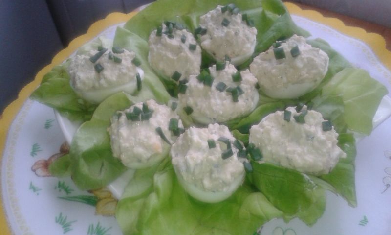 Jajka faszerowane farszem chrzanowym Jajka faszerowane farszem chrzanowym