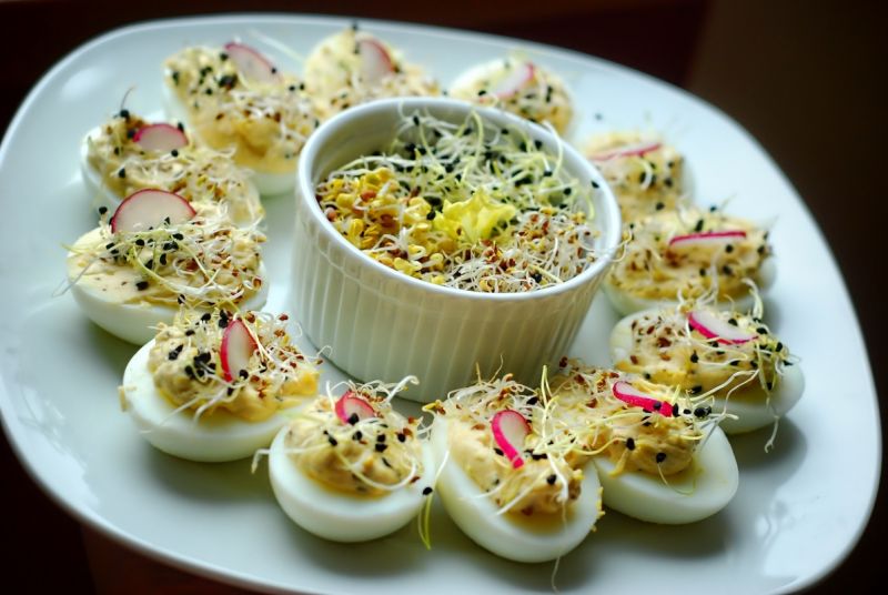   Jajka faszerowane kiełkami