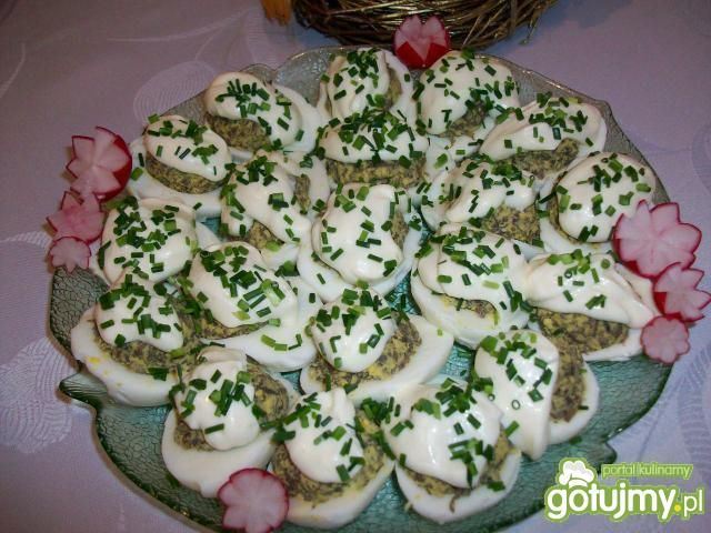 Jajka faszerowane pieczarką pod kołderką Jajka faszerowane pieczarką pod kołderką