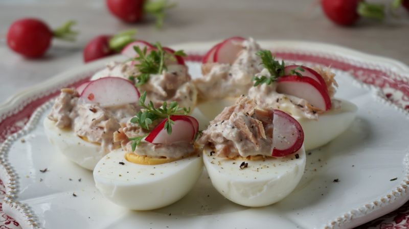 Jajka faszerowane tuńczykiem