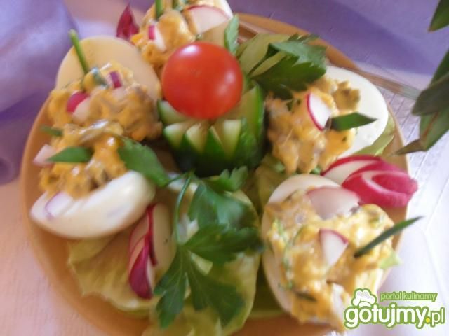 Jajka faszerowane z pieczarkami...