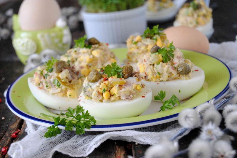 Jajka nadziewane makrelą Jajka nadziewane makrelą