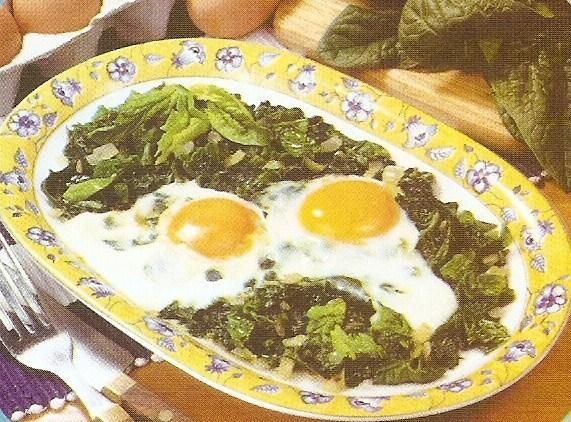 Jajka sadzone ze szpinakiem