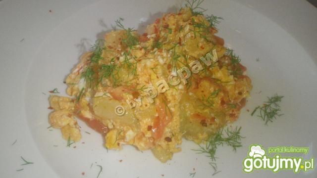 Jajka smażone z plasterkami ziemniaków Jajka smażone z plasterkami ziemniaków