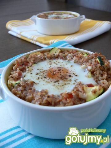 Jajko zapiekane z kaszą gryczaną