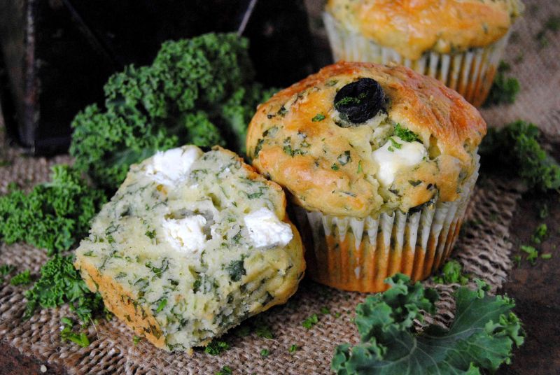 Jarmużowe, wytrawne muffinki Jarmużowe, wytrawne muffinki