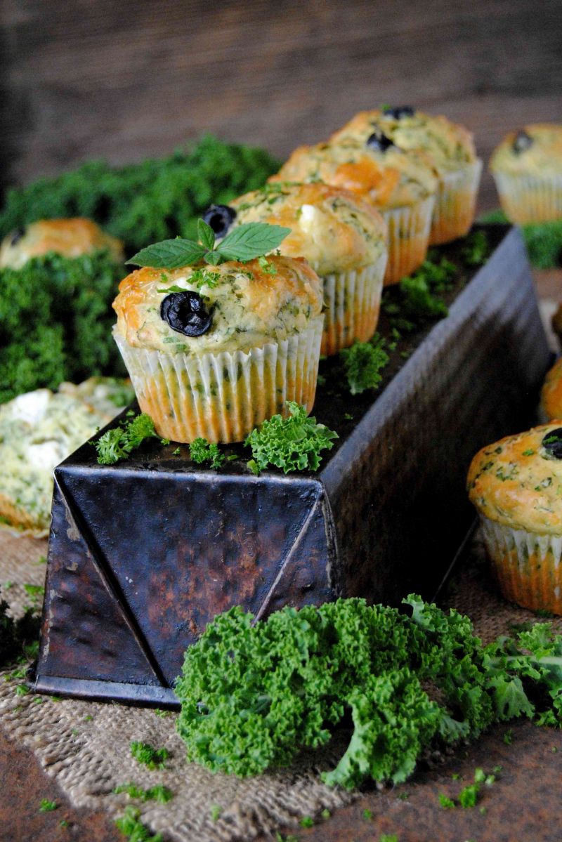 Jarmużowe, wytrawne muffinki Jarmużowe, wytrawne muffinki