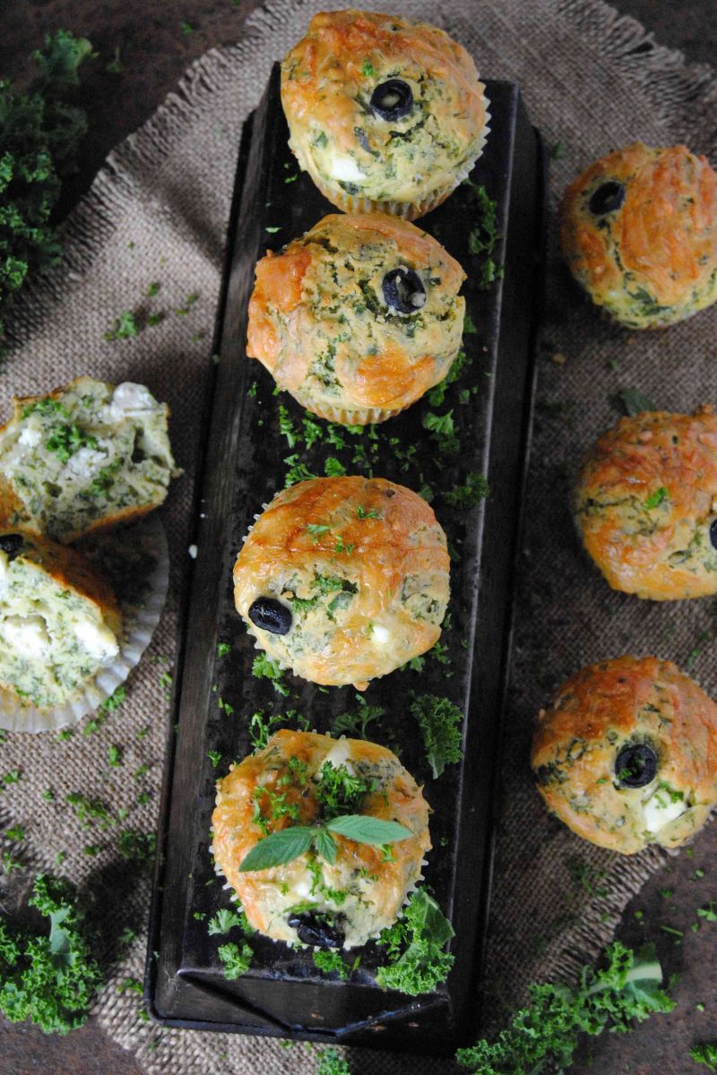 Jarmużowe, wytrawne muffinki Jarmużowe, wytrawne muffinki