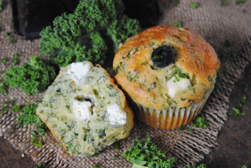 Jarmużowe, wytrawne muffinki Jarmużowe, wytrawne muffinki