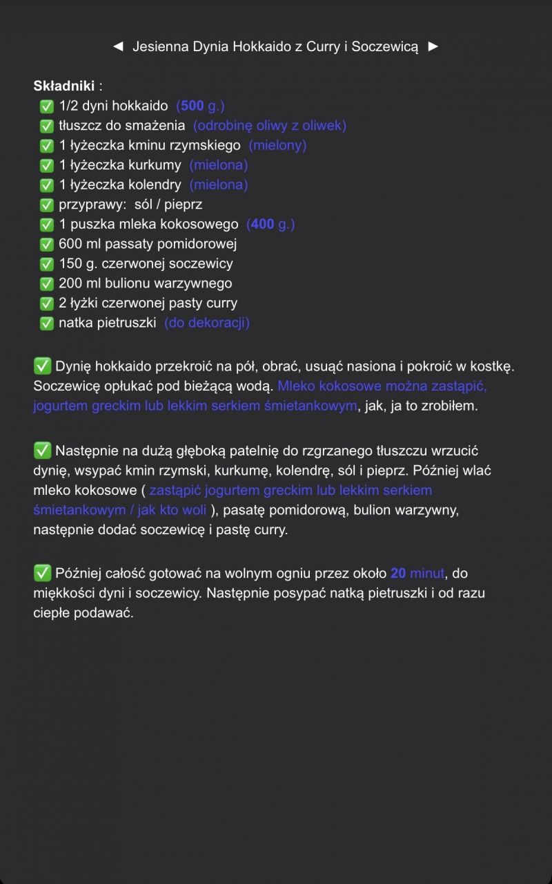 Jesienna dynia hokkaido z curry i soczewicą