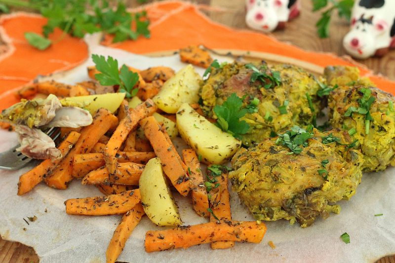 Jogurtowy kurczak z batatami