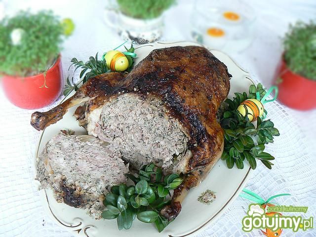 Kaczka faszerowana pieczona w rękawie