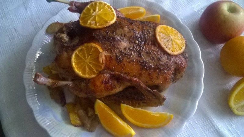 Kaczka z jabłkami i pomarańczami Kaczka z jabłkami i pomarańczami