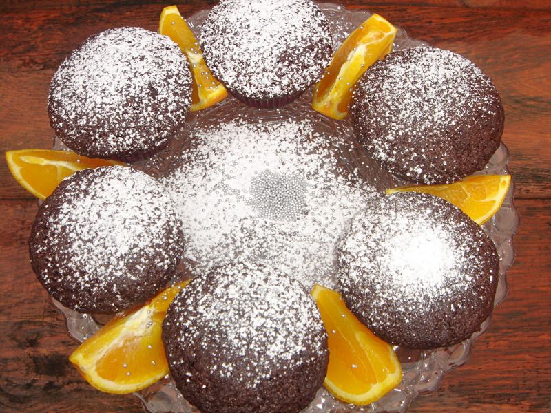 Kakaowe babeczki na sodzie z powidłami 