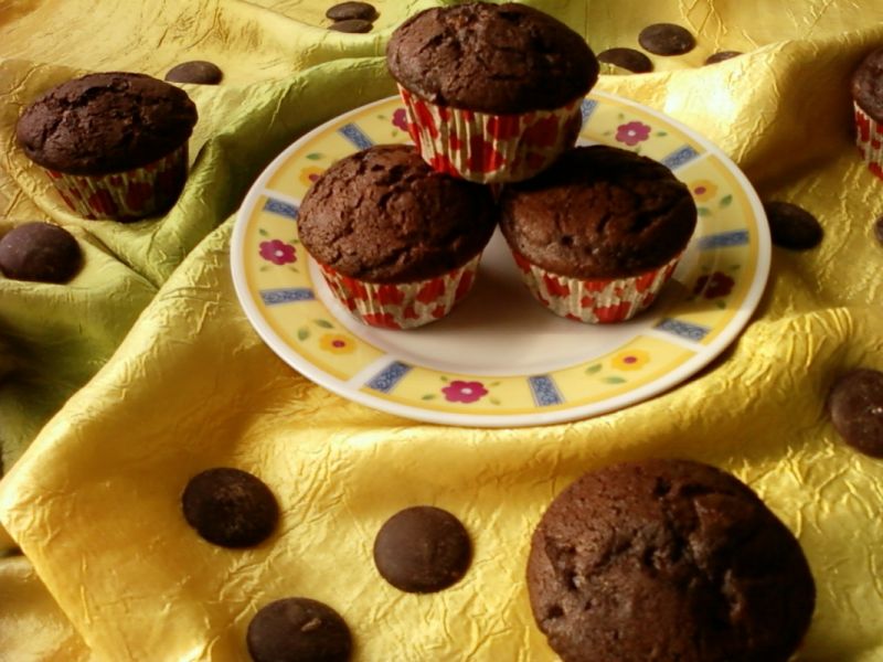 Kakaowe babeczki z czekoladą