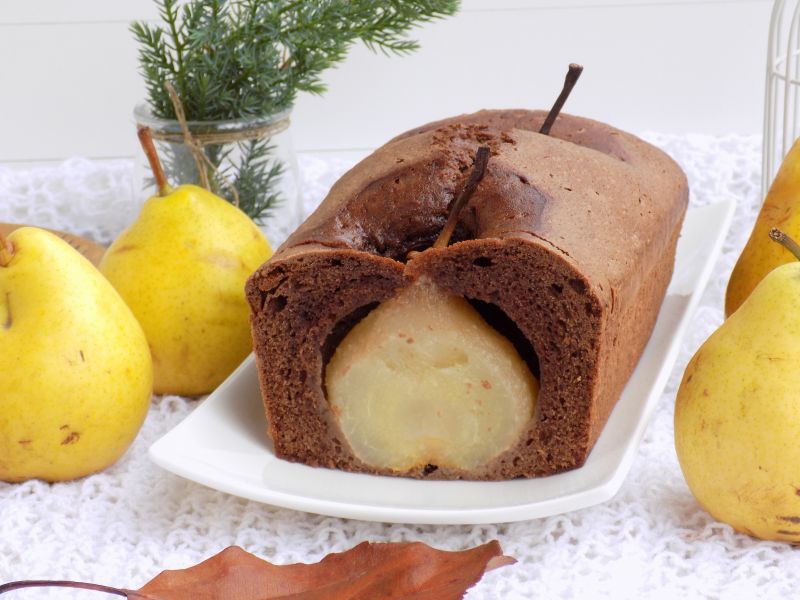 Kakaowe ciasto z gruszką Kakaowe ciasto z gruszką