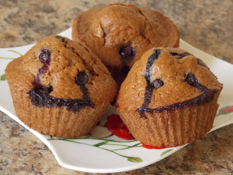 Kakaowe muffinki z borówkami