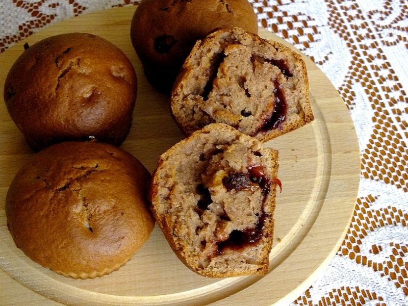 Kakaowe muffinki z powidłami Kakaowe muffinki z powidłami