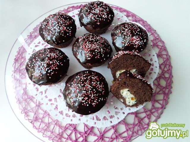 Kakaowe muffinki z serkiem  Kakaowe muffinki z serkiem