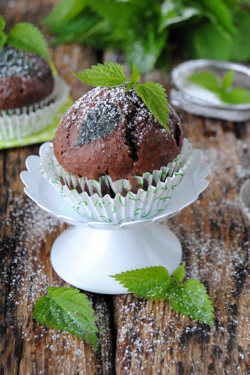 Kakaowe muffiny z pokrzywą Kakaowe muffiny z pokrzywą